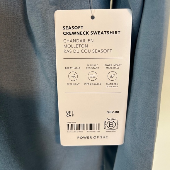 NWT Athleta Seasoft Crewneck Sweatshirt - Picture 3 of 5